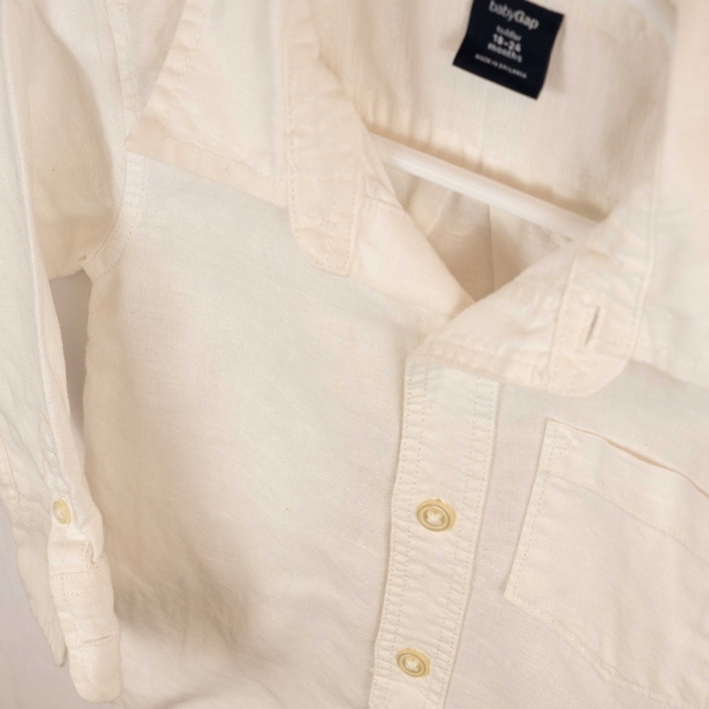Baby Gap Boys Linen Button Down Shirt 18/24M.